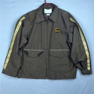 Vintage Twin Hill UPS Reflective Logo Windbreaker Jacket Mesh Lining Mens medium